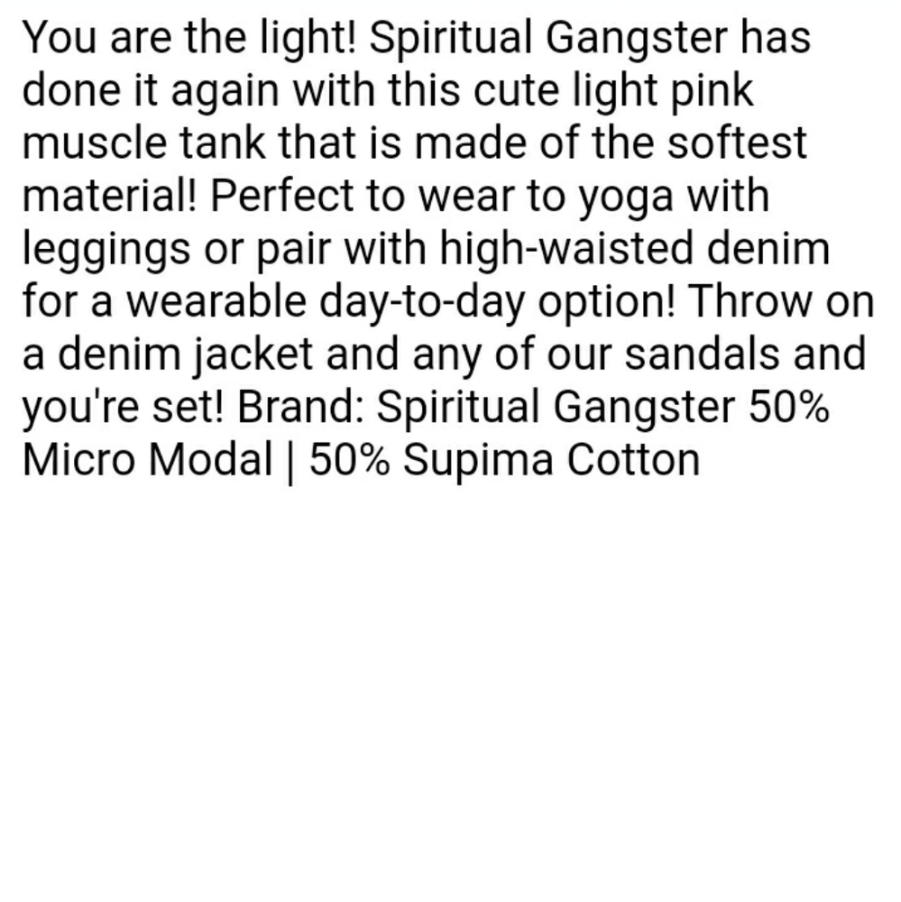 Nwt Spiritual Gangster You Are The Light Muscle Tank - Picture 4 of 12